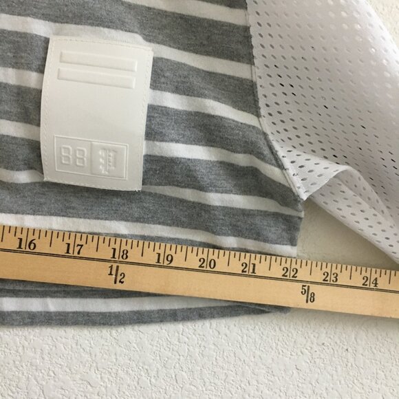 Phenomenon Japanese Streetwear Brand Y2K One Size Gray/White Striped Cropped Top - Picture 5 of 14